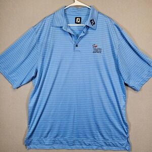 FootJoy XL Blue Stripe Valero Texas Open Golf Polo Shirt Mens